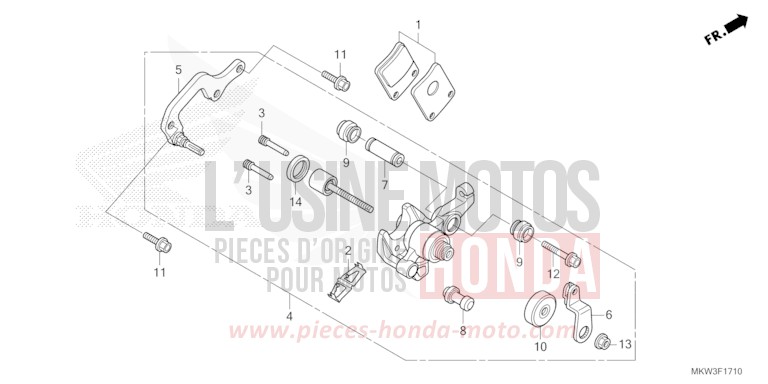 MACHOIRE DE FREIN DE PARKING von NC750X DCT PEARL DEEP MUD GRAY (NHC47) von 2023